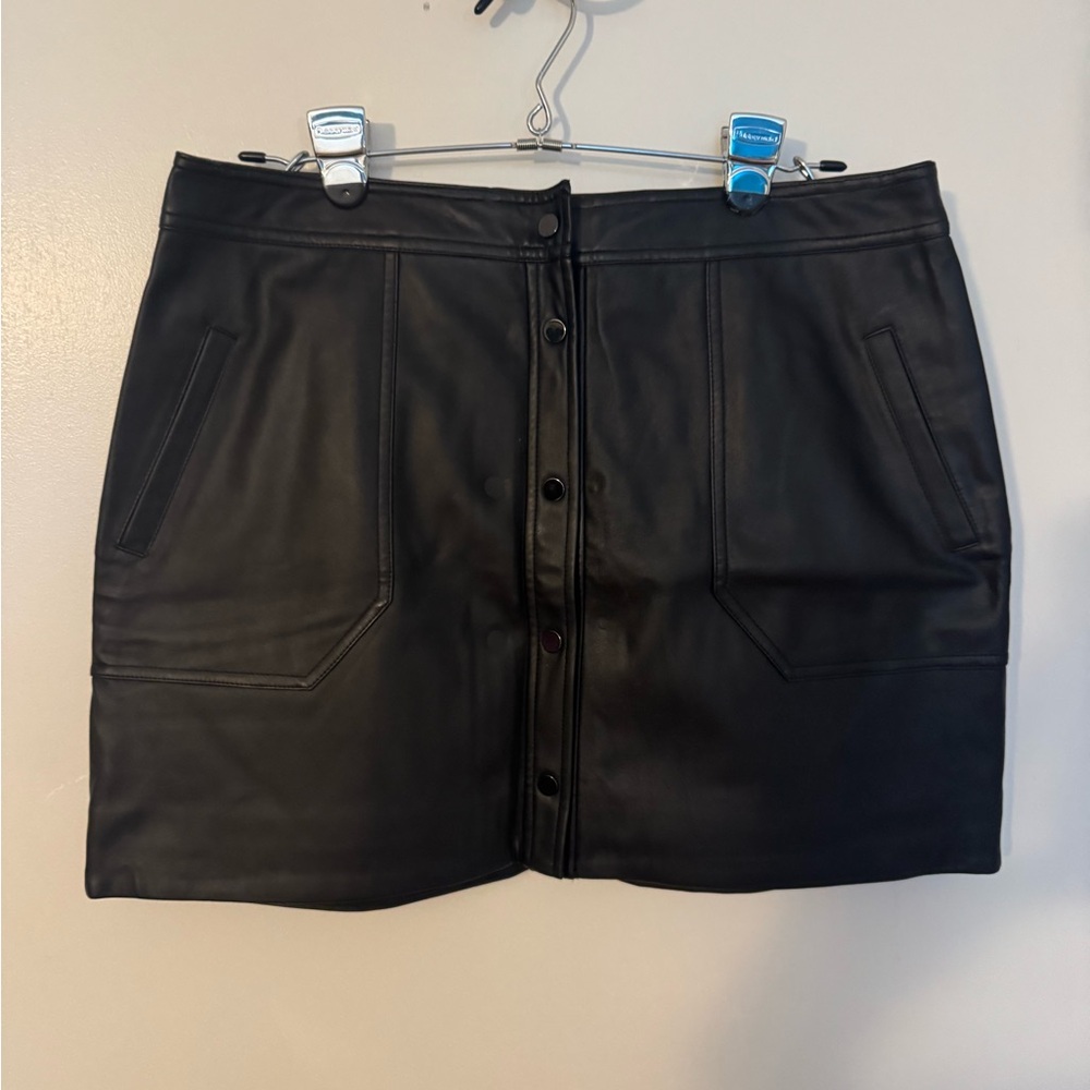 Black Vegan Leather Mini Skirt